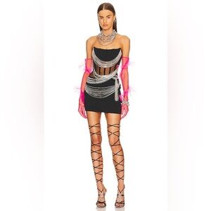 Amiah Mini Dress in Silver Black
NBD